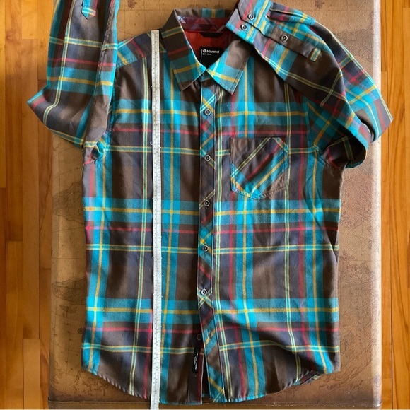 Marmot Anderson Lightweight Flannel Shirt - Brown and Blue - Picture 6 of 8